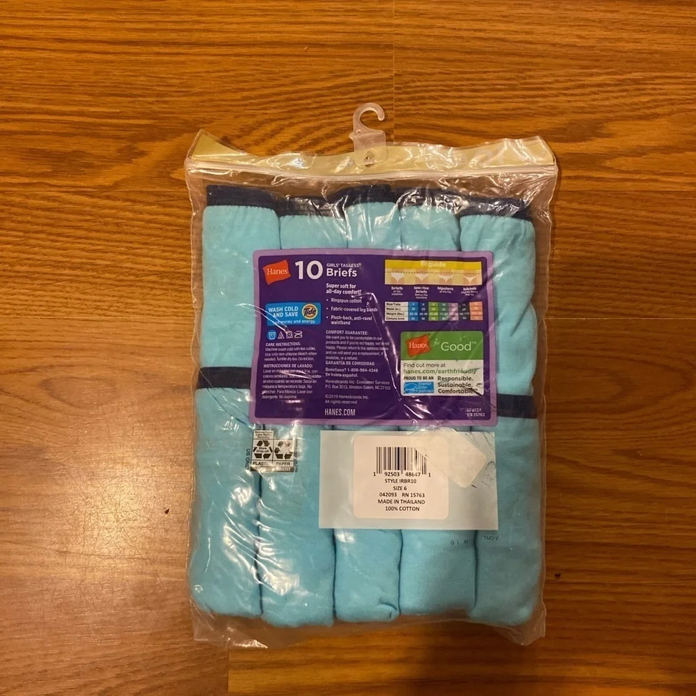 Hanes girls tagless